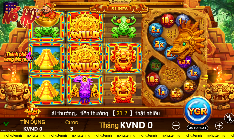 Giao diện game nổ hũ thành phố vàng maya4 tại new88
