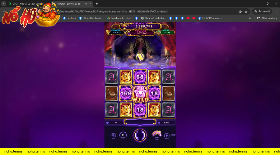 Giao diện game slot ma thuật với biểu tượng hổ và xác suất thắng lớn.