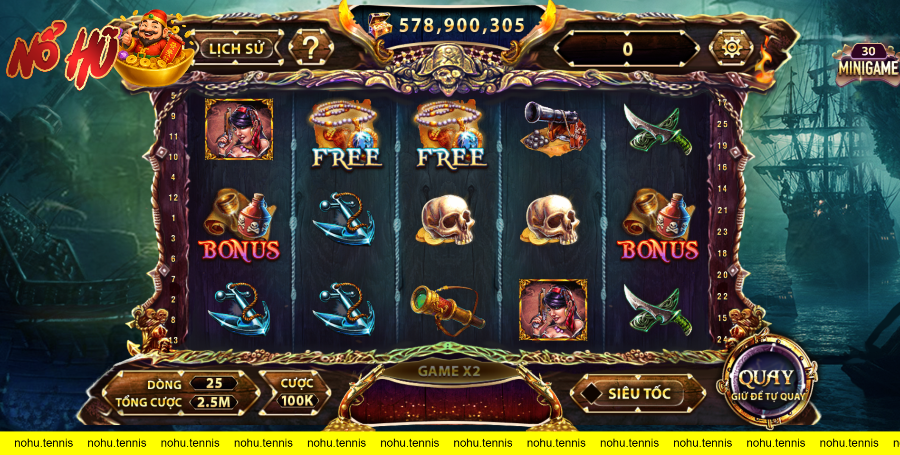 Giao diện game slot Pirate King tại Winclub