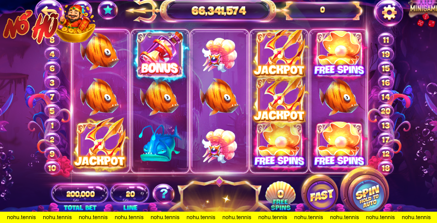 Giao diện game slot Thủy cung tại Winclub