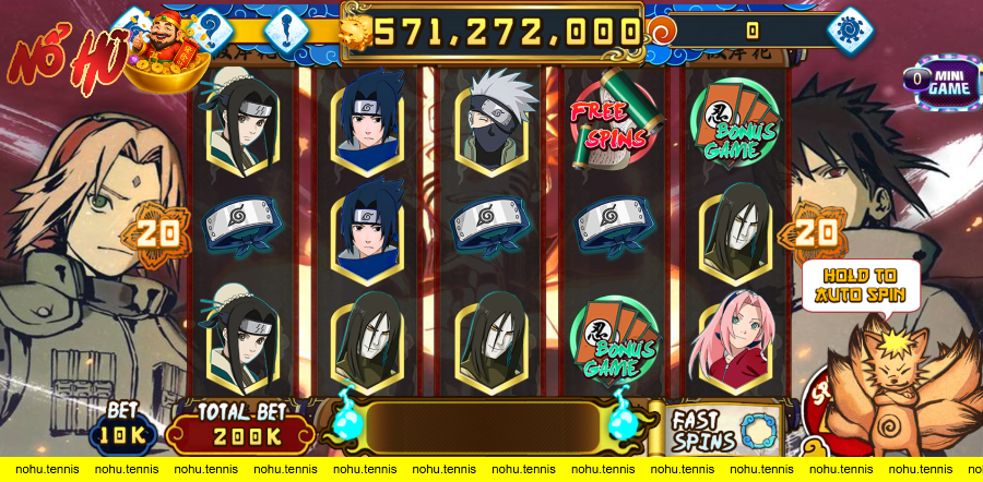 Giao diện game slots Naruto tại 789Club