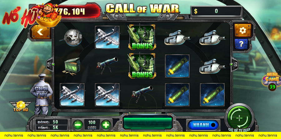 Giao diện slot game Call of war tại B52