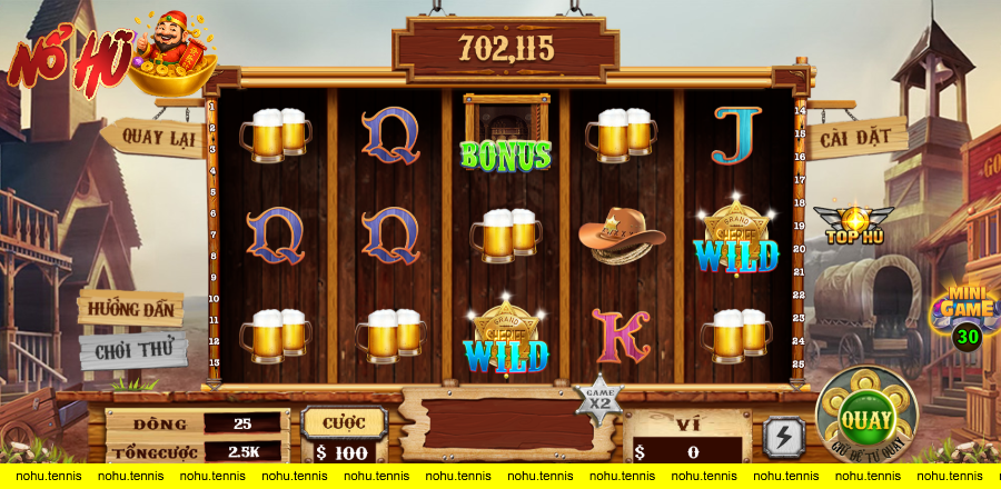 Giao diện slot game Miền Viễn Tây tại B52
