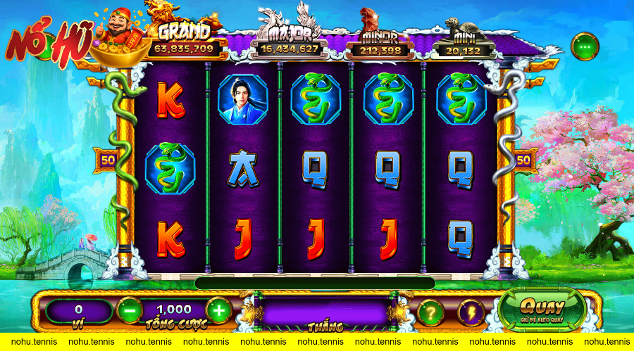 Giao diện slot game Thanh Xà Bạch Xà tại DEBET