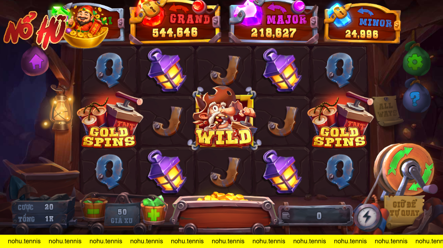 Giao diện trò chơi mỏ vàng của gã điên tại UK88