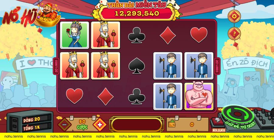 Giao diện trò chơi slot Thần Bài Miền Tây tại Vin88