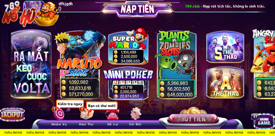 Giới thiệu giao diện tổng thể loại game slots tại 789club