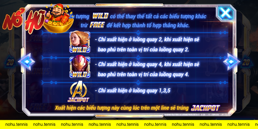 Hướng dẫn luật chơi game slot Avengers tại Winclub