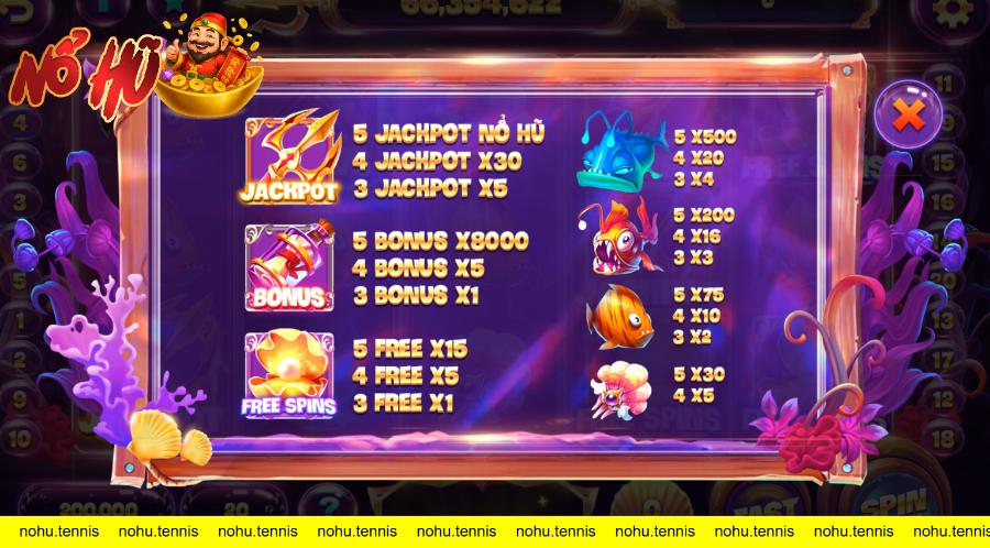 Hướng dẫn luật chơi game slot Thủy Cung tại Winclub