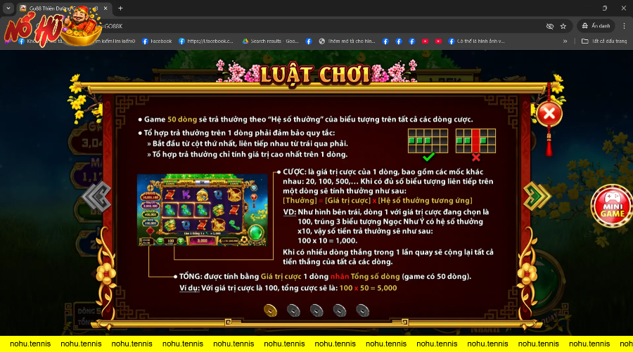 Hướng dẫn luật chơi và tính thưởng slot game GO88